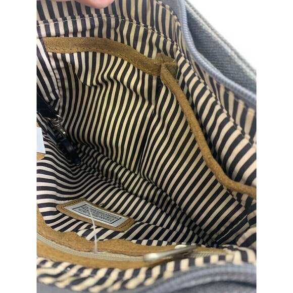 Travelon Anti-Theft Heritage Small Crossbody Bag Gray Cotton Canvas Zip RFID - Picture 13 of 16